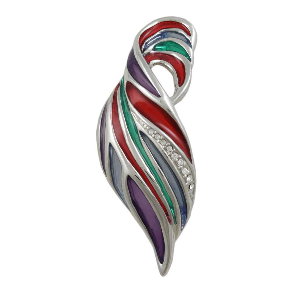 Colorful Enamel and Crystal Wave Brooch Pin - PRF713 - Lilylin Designs