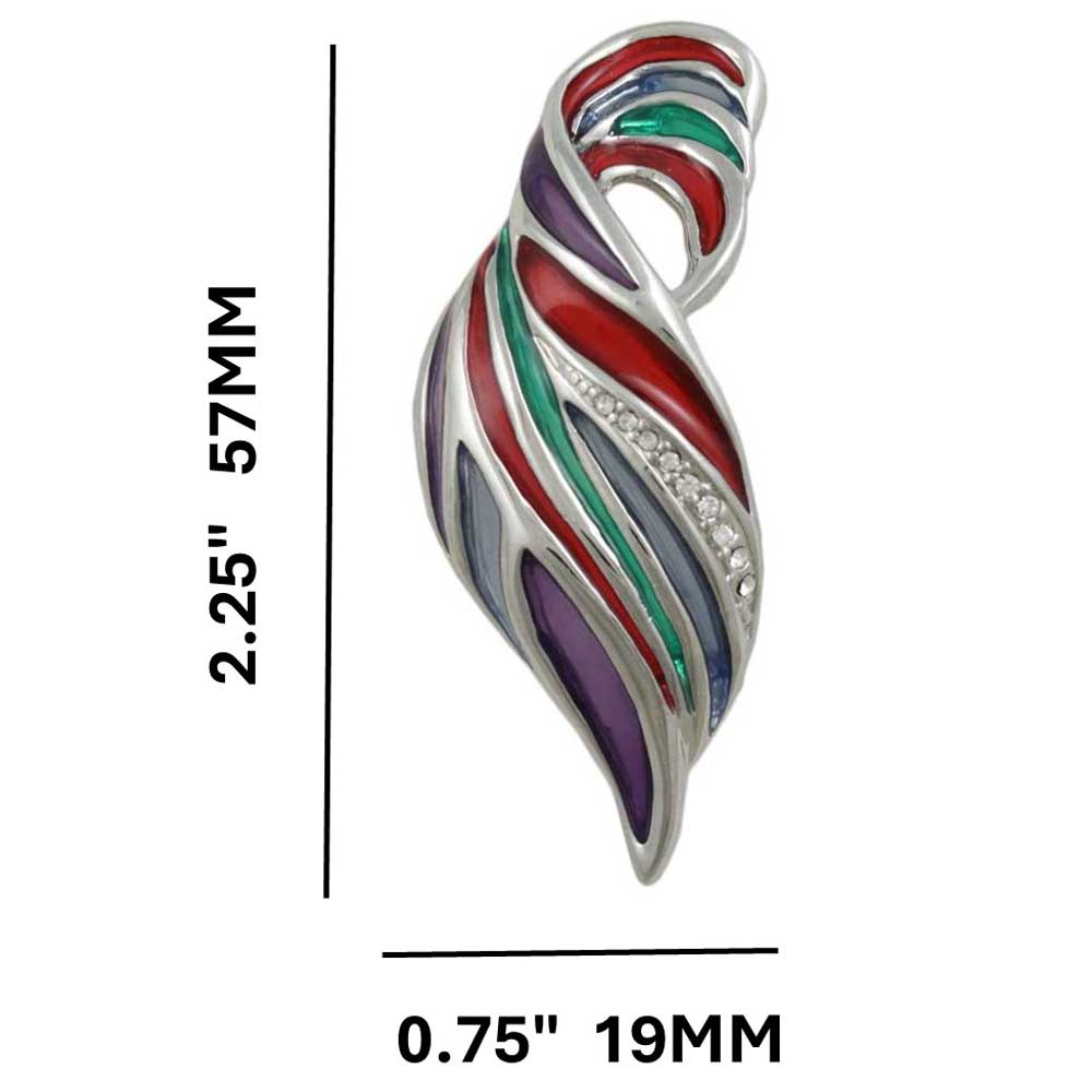 Colorful Enamel and Crystal Wave Brooch Pin - PRF713 - Lilylin Designs