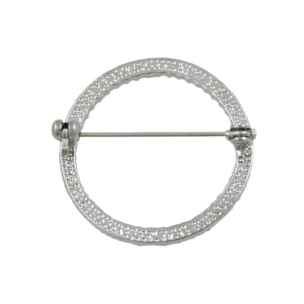 Silver - tone with Clear Crystals Infinity Circle Brooch Pin - PRF727 - Lilylin Designs