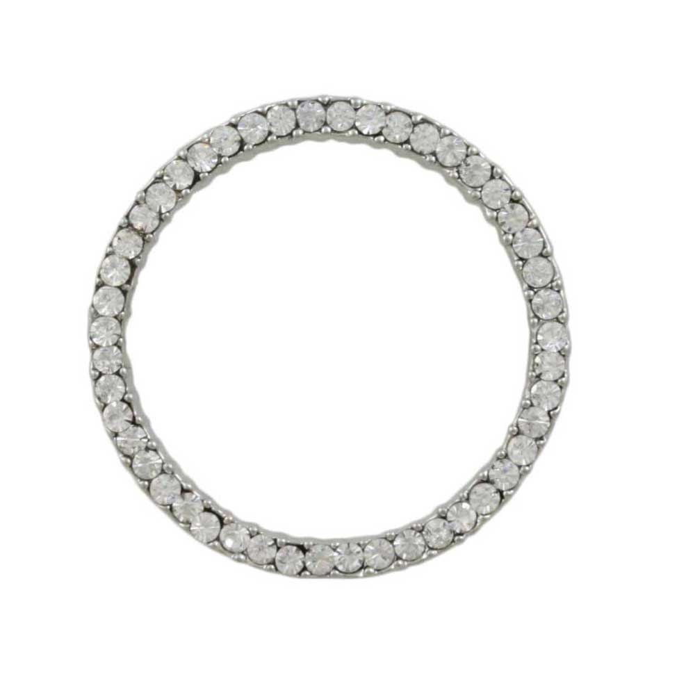 Silver - tone with Clear Crystals Infinity Circle Brooch Pin - PRF727 - Lilylin Designs