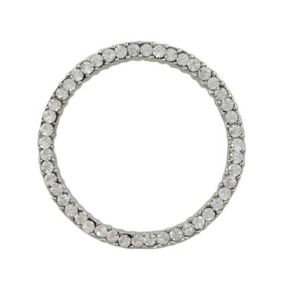 Lilylin Designs Silver-tone with Clear Crystals Infinity Circle Brooch Pin