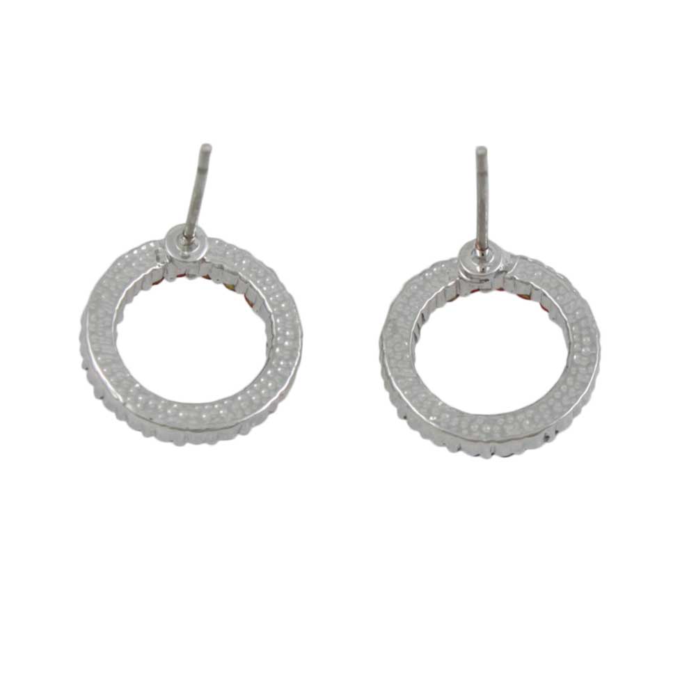 Red White Blue Crystal Infinity Circle Pierced Earring - PRF727PE - Lilylin Designs