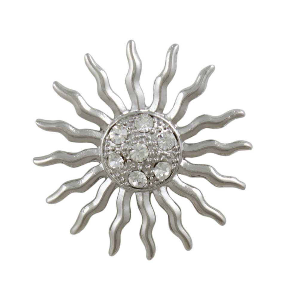 Lilylin Designs Crystal Sun Brooch Pin with Clear Crystals