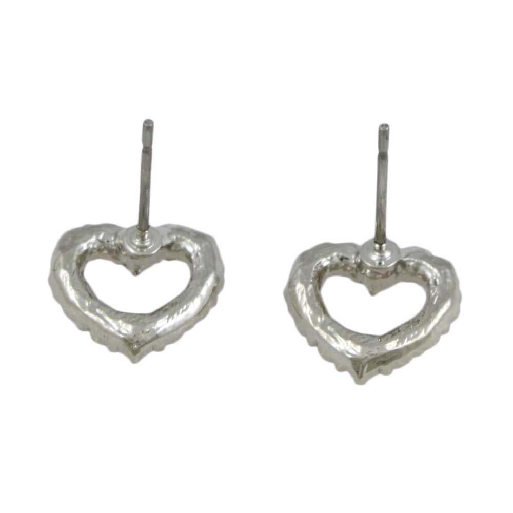 Small Red Crystal Heart Pierced Earring - PRH833E - Lilylin Designs