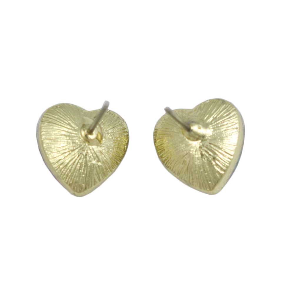 Small Sparkling Purple Heart Stud Pierced Earring - PRH837ES - Lilylin Designs
