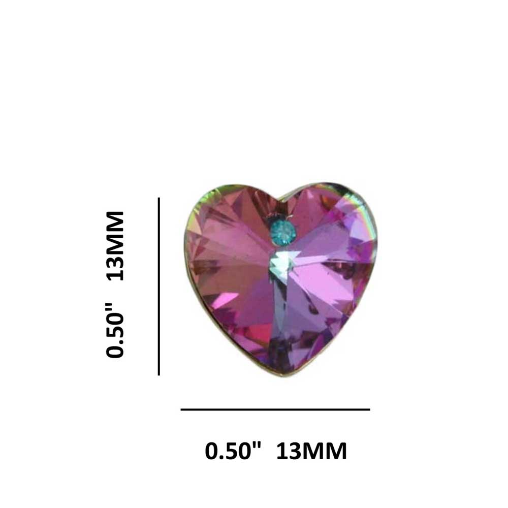 Small Sparkling Purple Heart Stud Pierced Earring - PRH837ES - Lilylin Designs