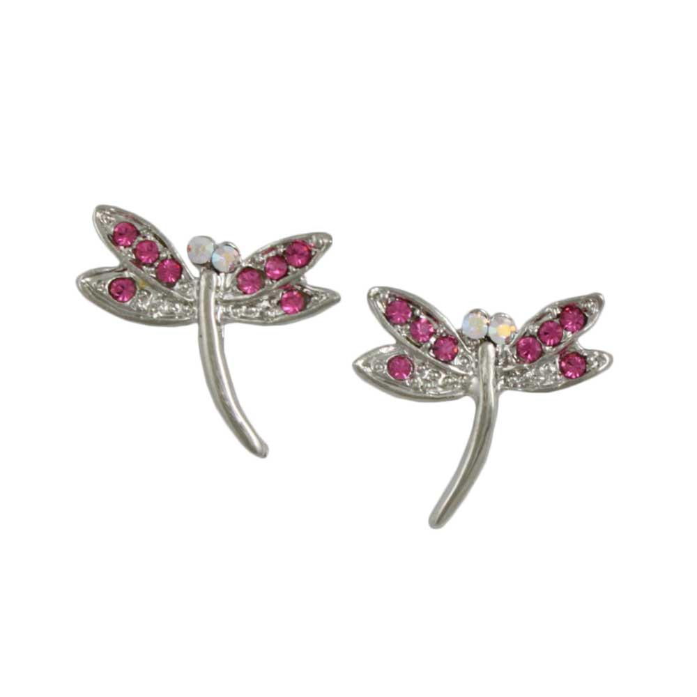 Lilylin Design Pink Crystal Dragonfly Stud Pierced Earring