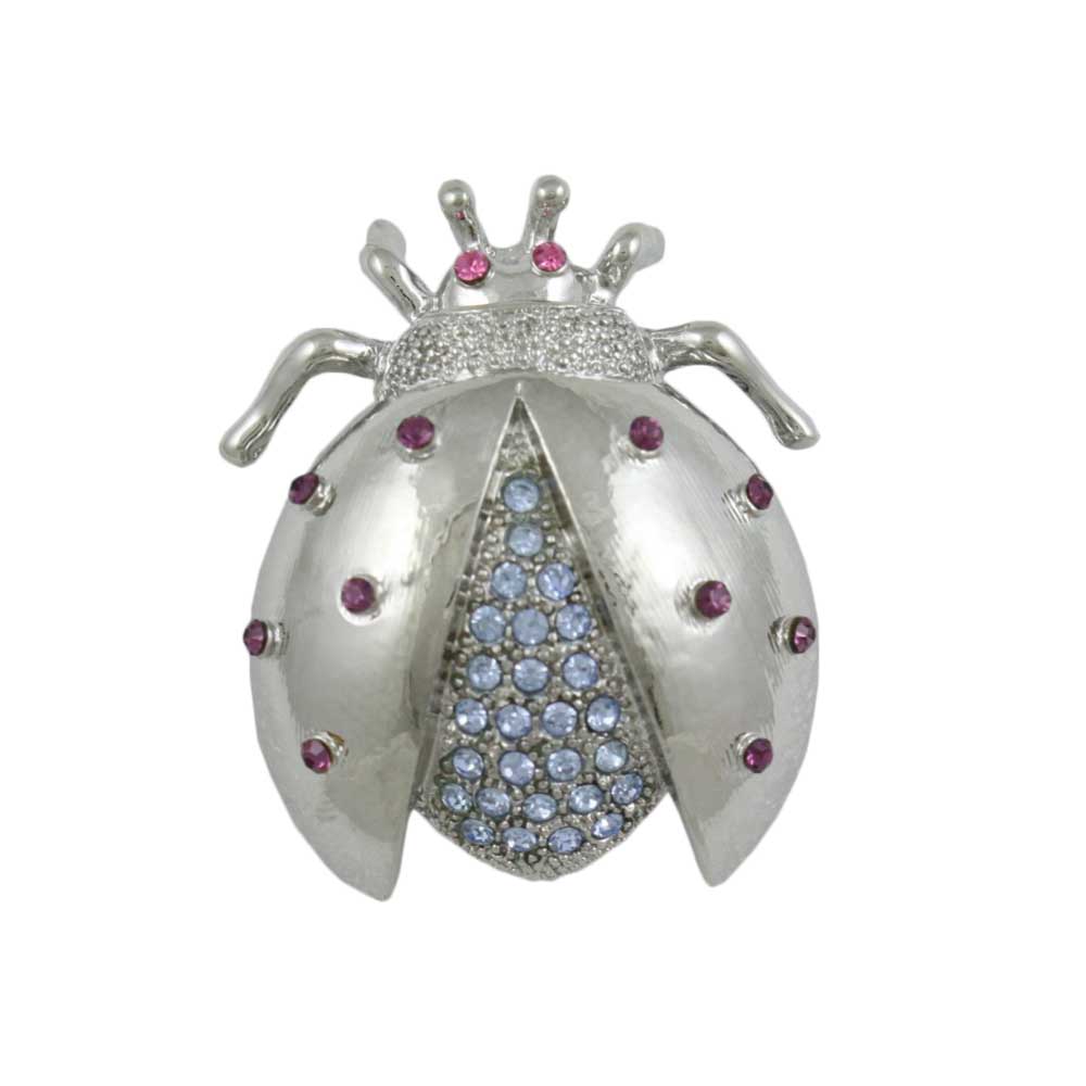 Silver-tone Purple Pink Crystal Rhinestone Brooch Butterfly Brooch