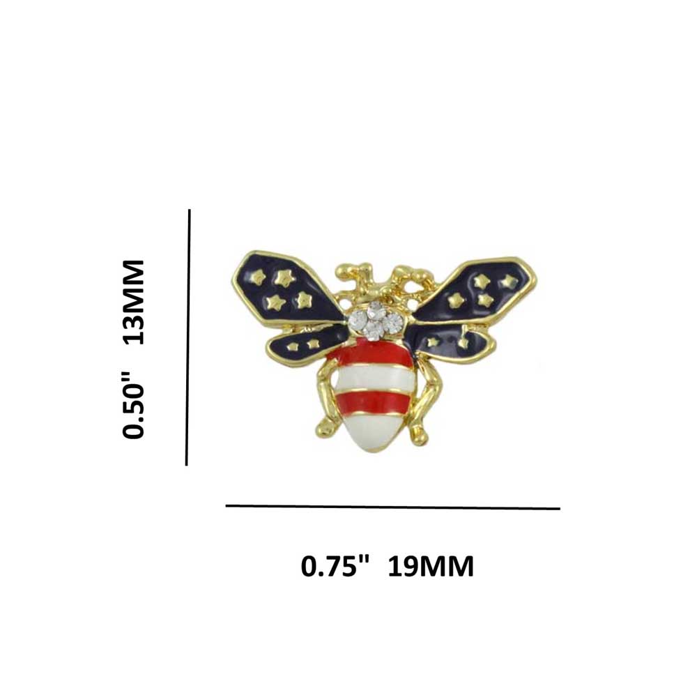 Patriotic Red White and Blue Bee Stud Pierced Earring - PRI172E - Lilylin Designs