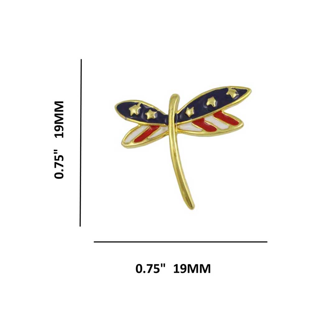 Patriotic Red White and Blue Dragonfly Pierced Earring - PRI978AE - Lilylin Designs