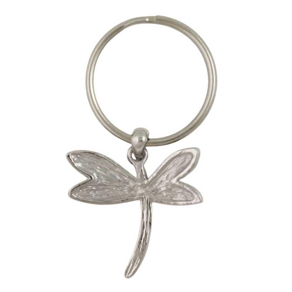 Back view of Keychain with dragonfly design featuring American flag colors on a white background - Lilylin Designs
