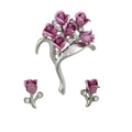 Bouquet of Lavender Roses Pin and Rose Earring Set | Lilylin Designs
