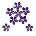 Shades of Purple Daisies Brooch Pin and Earring Set - PRL178BS - Lilylin Designs
