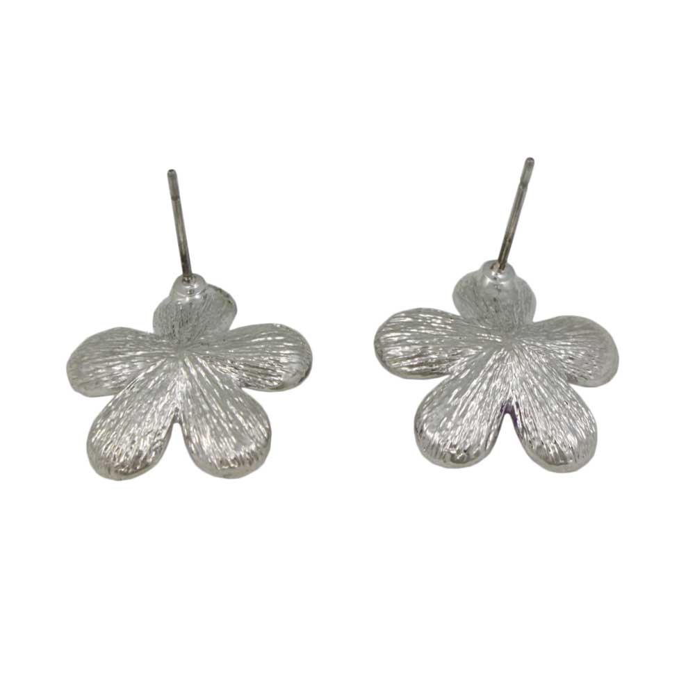 Purple Enamel Daisy with Crystal Center Pierced Earring - PRL178E - Lilylin Designs