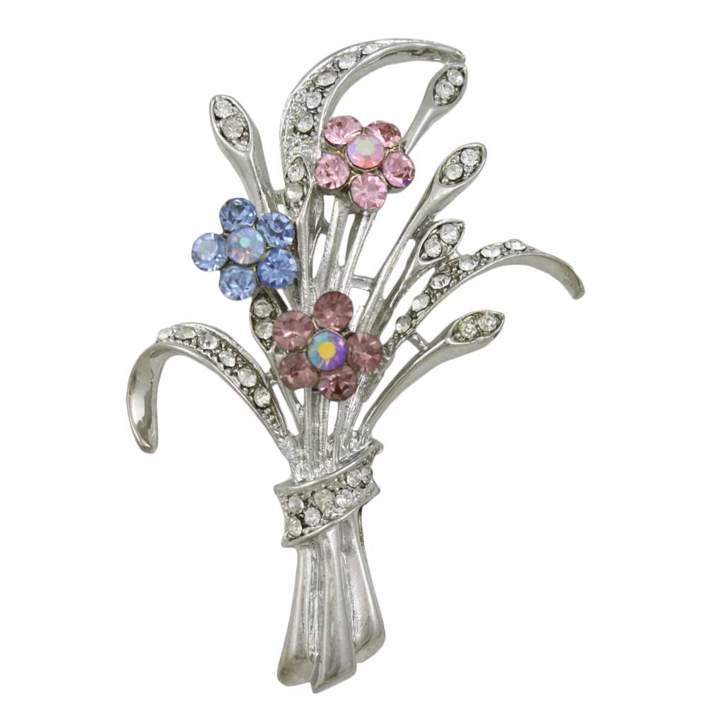 Bouquet of Crystal Daisies Flower Brooch Pin - PRL727A - Lilylin Designs
