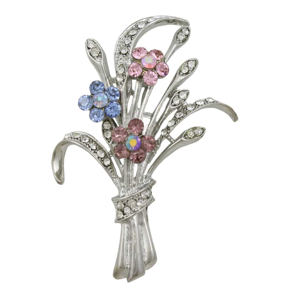 Lilylin Designs Bouquet of Crystal Daisies Flower Brooch Pin