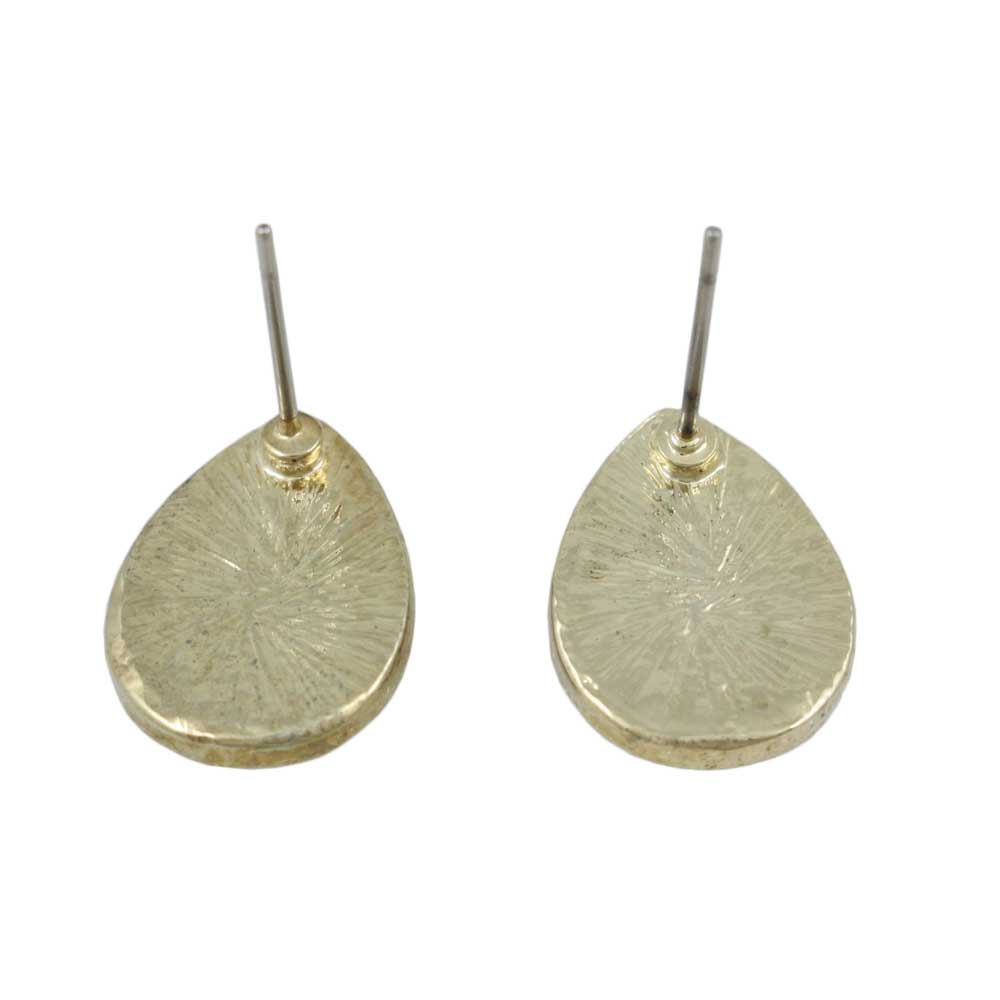 Sparkling Pink Teardrop Stud Pierced Earring - PRL851E - Lilylin Designs
