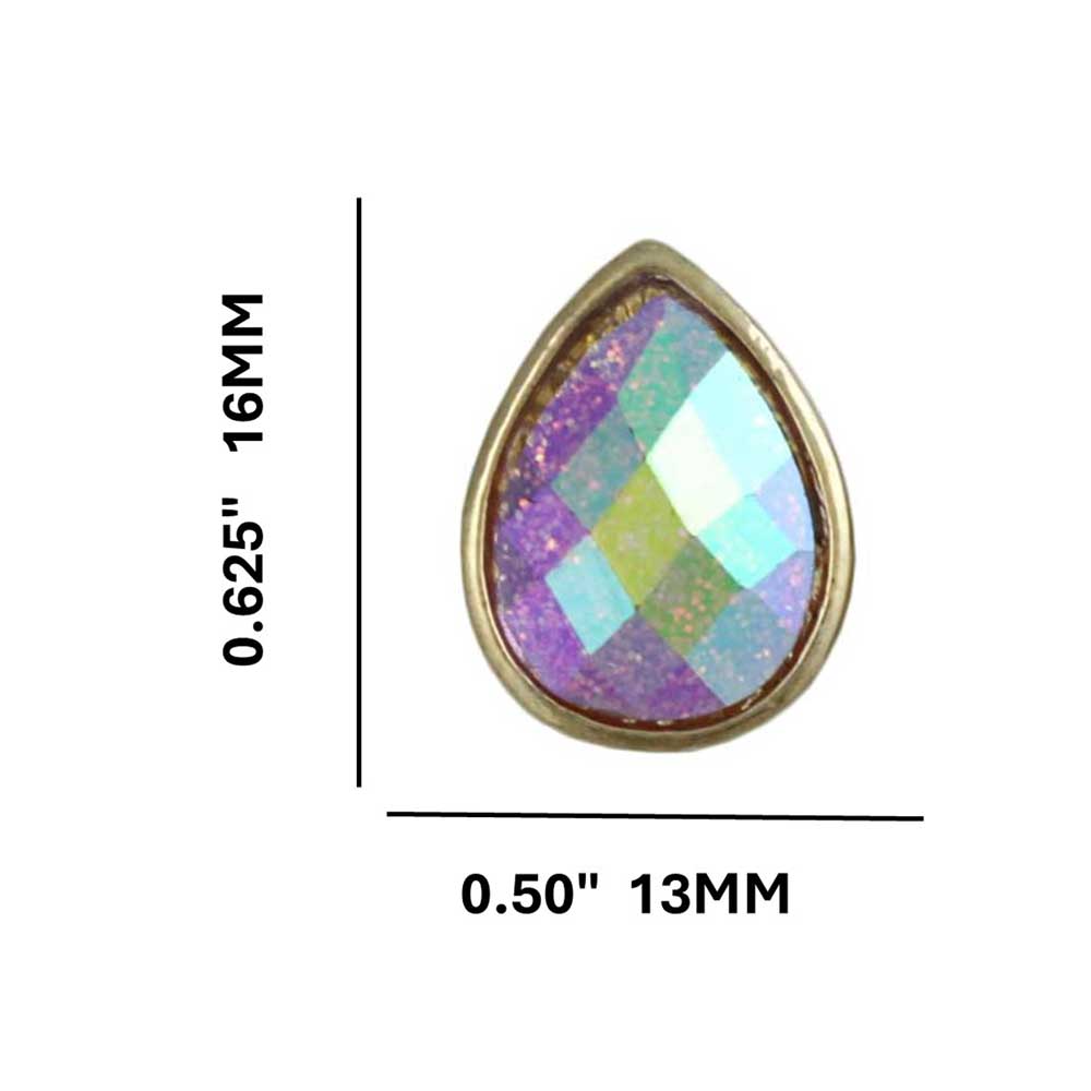 Sparkling Pink Teardrop Stud Pierced Earring - PRL851E - Lilylin Designs