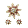 Peaches and Cream Flower Brooch Pin and Earring Set | Lilylin Designs