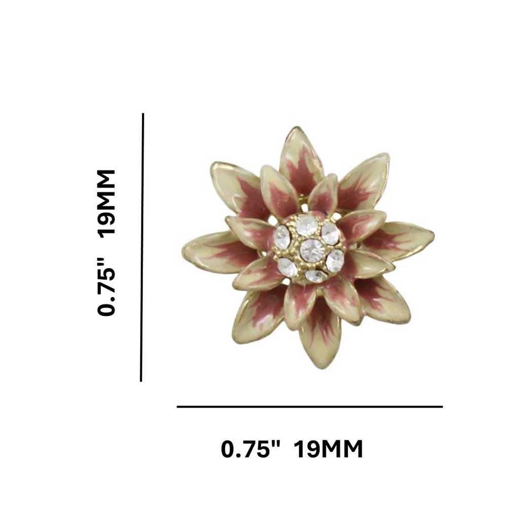 Peach Chrysanthemum Flower Pierced Earring - PRL910E - Lilylin Designs