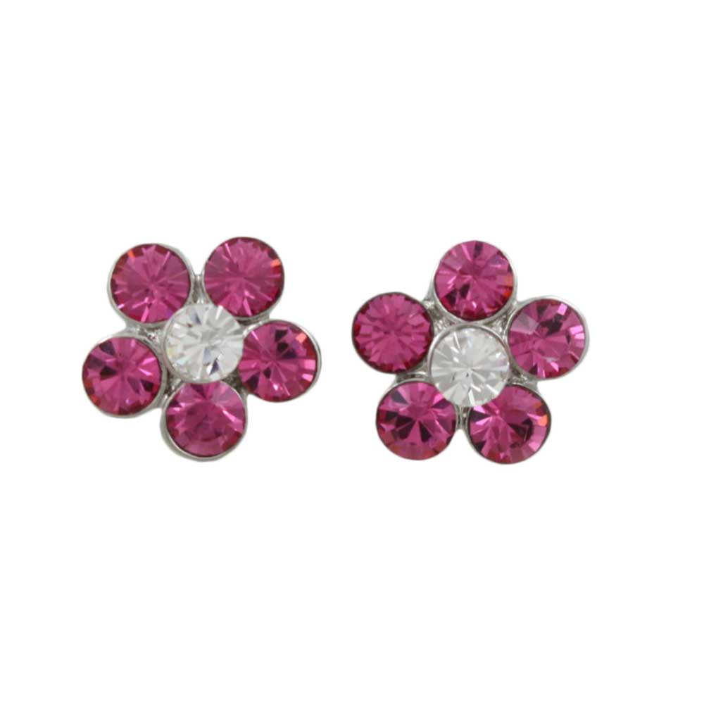 Lilylin Designs Pink Crystal Daisy Stud Pierced Earring