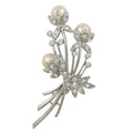 Peach Pearls and Clear Crystals Flower Buds Brooch Pin | Lilylin Designs