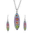 Sparkling Purple Floral Necklace and Earring Jewelry Set - PT007BS - Lilylin Designs