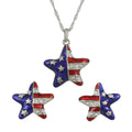 Crystal Patriotic Star Necklace and Earring Set | Lilylin Designs