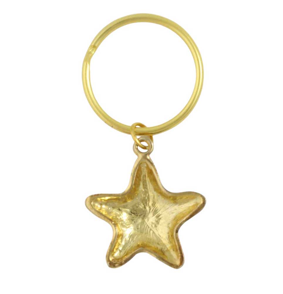 Gold star-shaped keychain on a white background - Lilylin Designs
