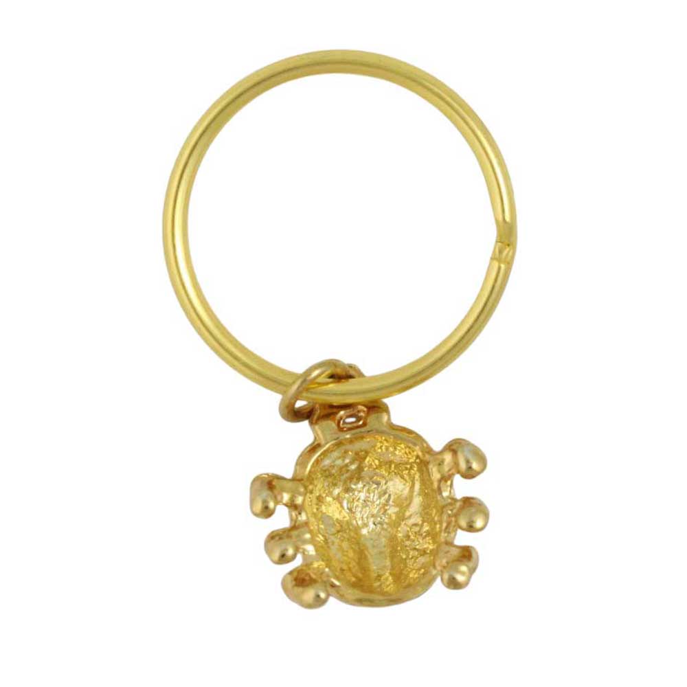 back view of Gold keychain with a red ladybug charm on a white background - Lilylin Designs