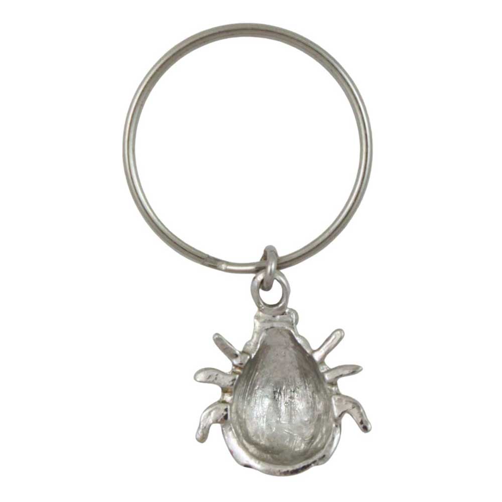 back view of Keychain with a red and crystals ladybug charm on a white background - Lilylin Designs