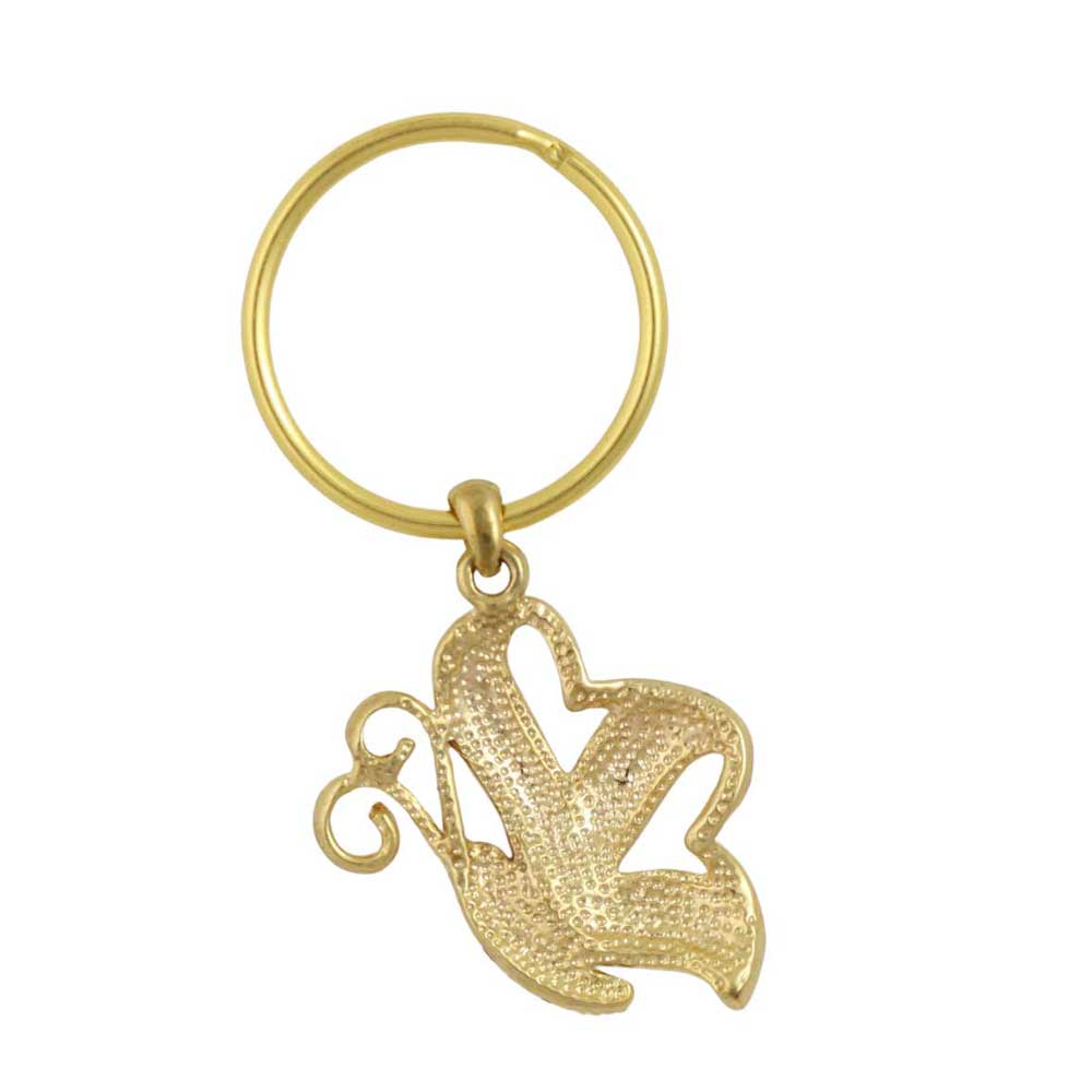Gold keychain with a butterfly design on a white background - Lilylin Designs