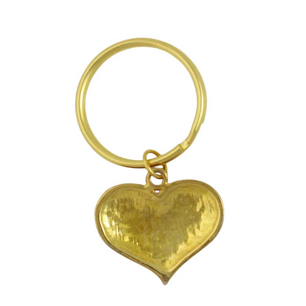 Gold heart-shaped keychain on a white background - Lilylin Designs