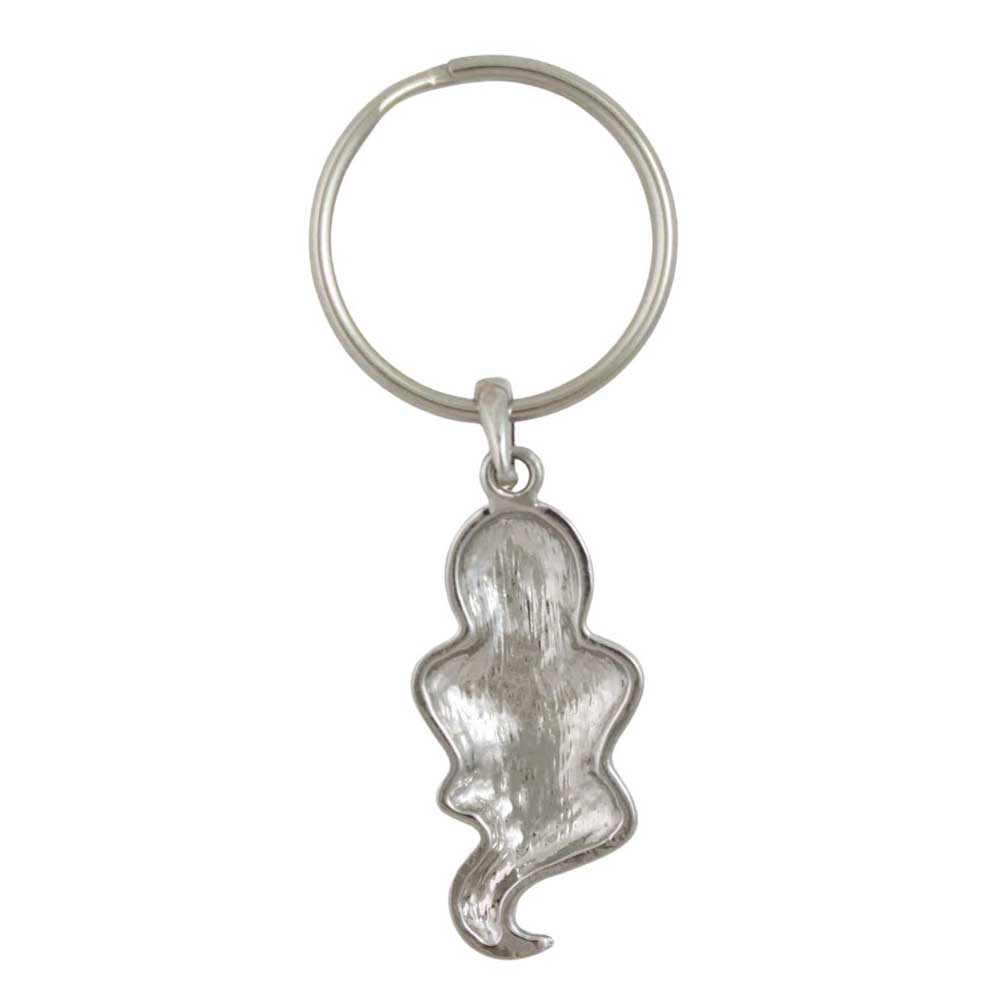 Silver ghost keychain on a white background - Lilylin Designs