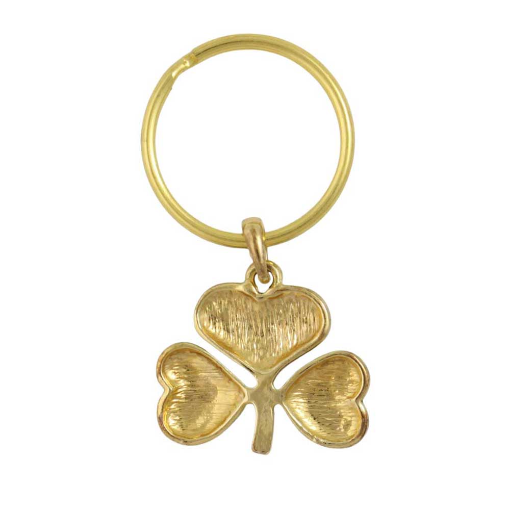 Gold shamrock keychain on a white background - Lilylin Designs