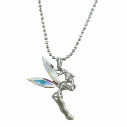 Aurora Borealis Crystal Fairy Pendant on Bead Chain - PT403 - Lilylin Designs