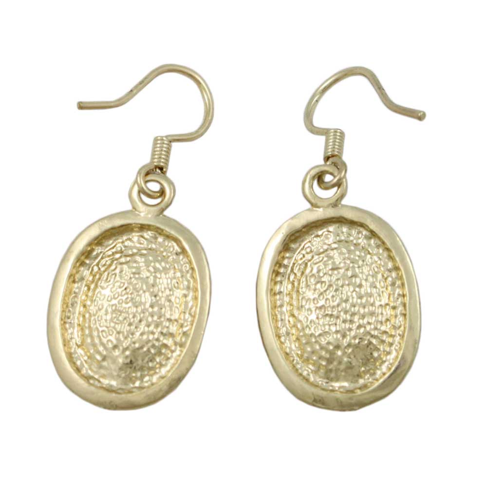 Red Oval Crystal Dangling Pierced Earring - PT411SE - Lilylin Designs