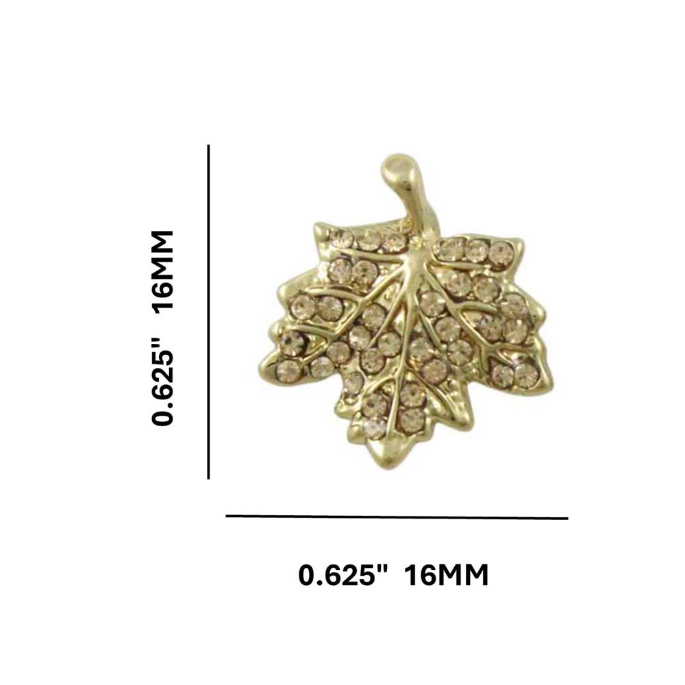 Light Topaz Crystal Maple Leaf Clip Earring - PT412EC - Lilylin Designs
