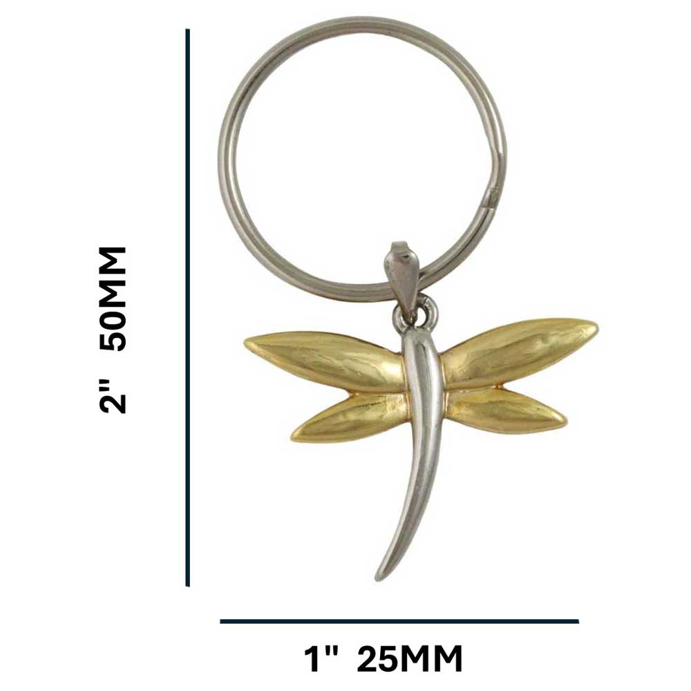Gold and Silver Dragonfly Keychain - PT471KC