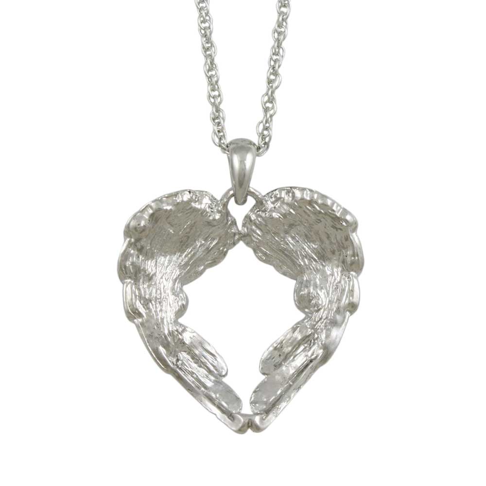 Crystal Angel Wings Pendant on Silver - tone Chain - PT505 - Lilylin Designs