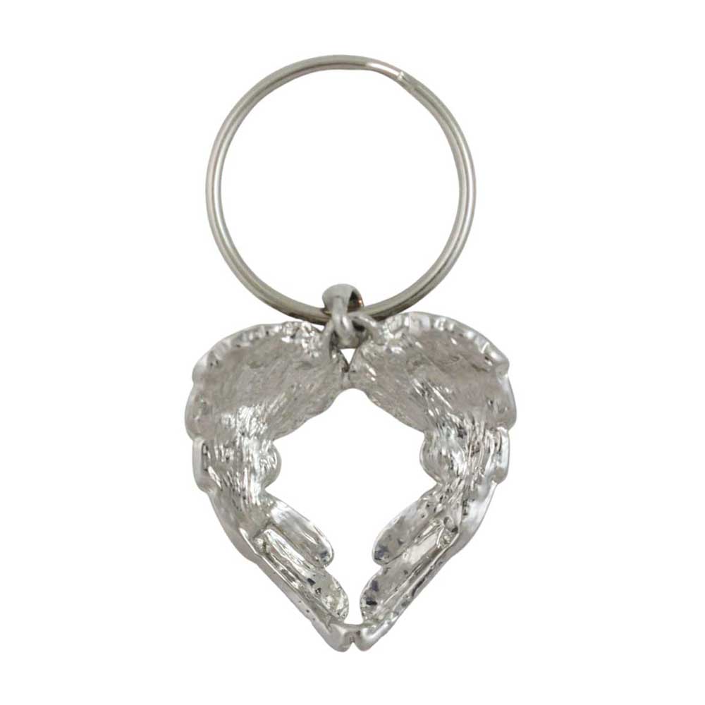 Silver angel wings keychain on a white background - Lilylin Designs