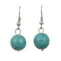 Turquoise 10MM Dangling Ball Pierced Earring - PT510E - Lilylin Designs