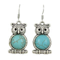 Turquoise Owl Dangling Pierced Earring - PT515E - Lilylin Designs