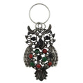 Owl-shaped keychain with colorful stones on a white background - Lilylin Designs