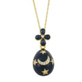 Blue Celestial 3D Egg Pendant on gold-tone Chain - Lilylin Designs