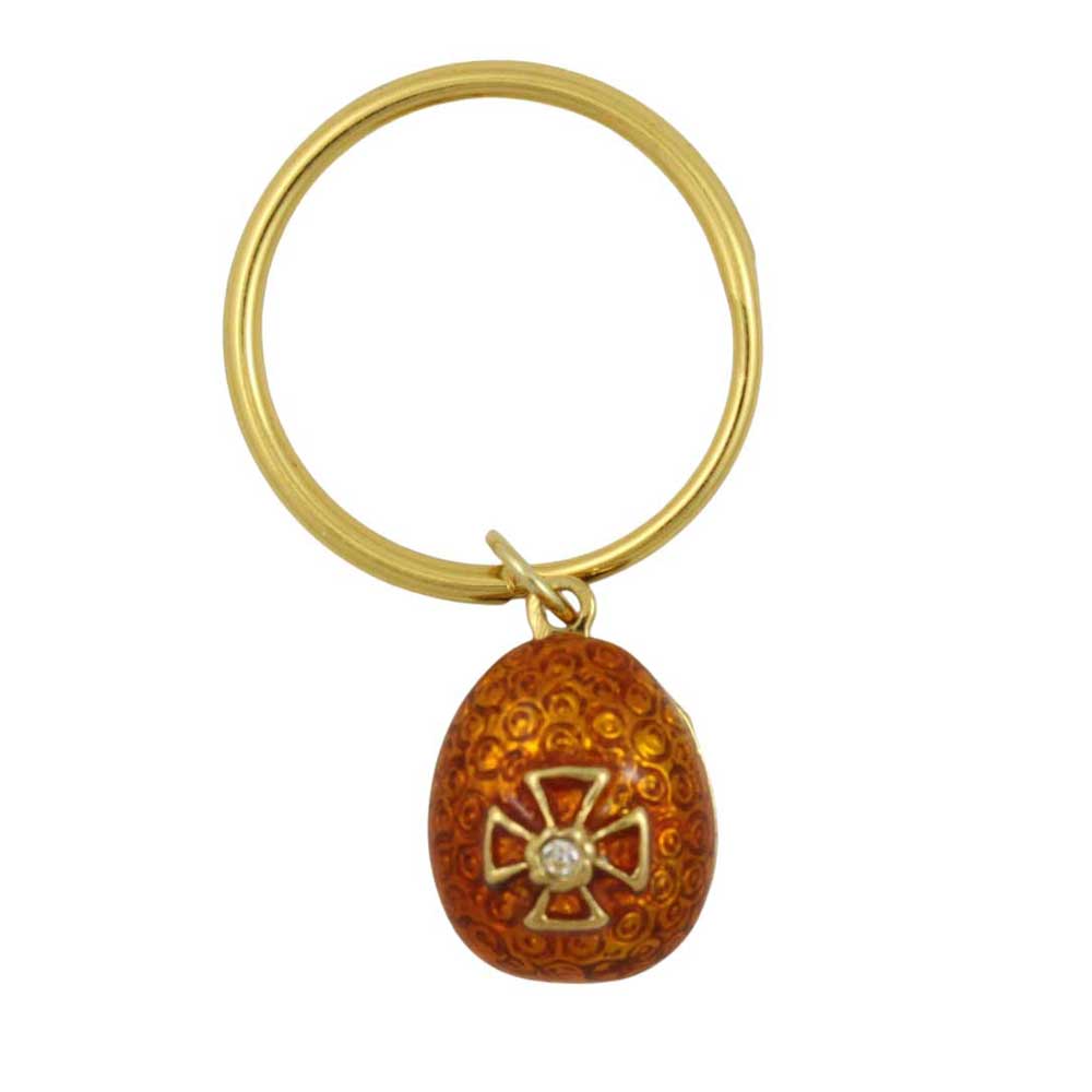 Gold keychain with cross motif on white background - Lilylin Designs