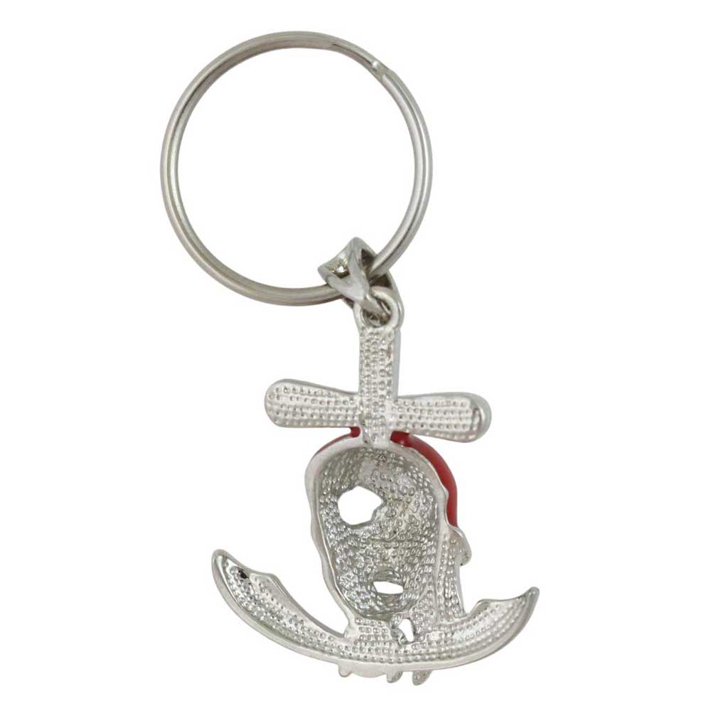Keychain with skull and crossbones design on a white background - Lilylin Designs