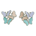 3 Pastel Enamel Butterflies Pierced Earring - FAP281E - Lilylin Designs