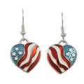 Patriotic Red White Blue Heart Dangling Pierced Earring | Lilylin Designs