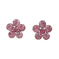 Pink Crystal Daisy with Dark Pink Center Stud Earring - PRF324SE - Lilylin Designs